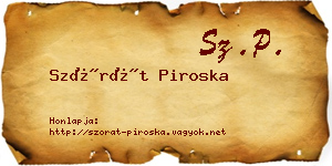 Szórát Piroska névjegykártya
